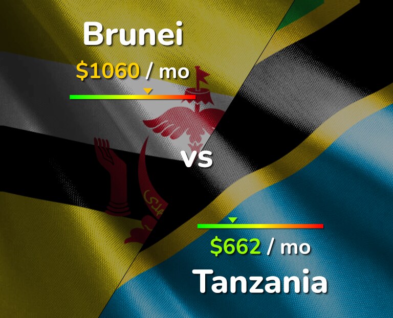 Cost of living in Brunei vs Tanzania infographic