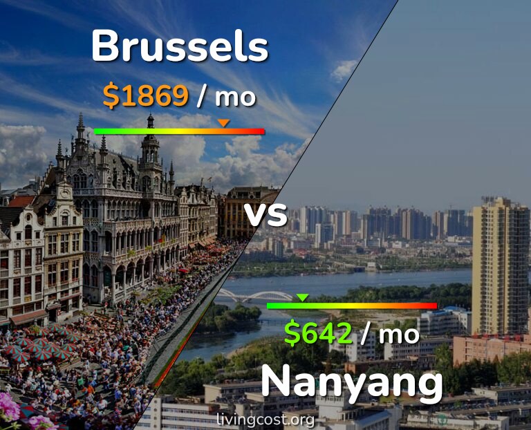 Cost of living in Brussels vs Nanyang infographic