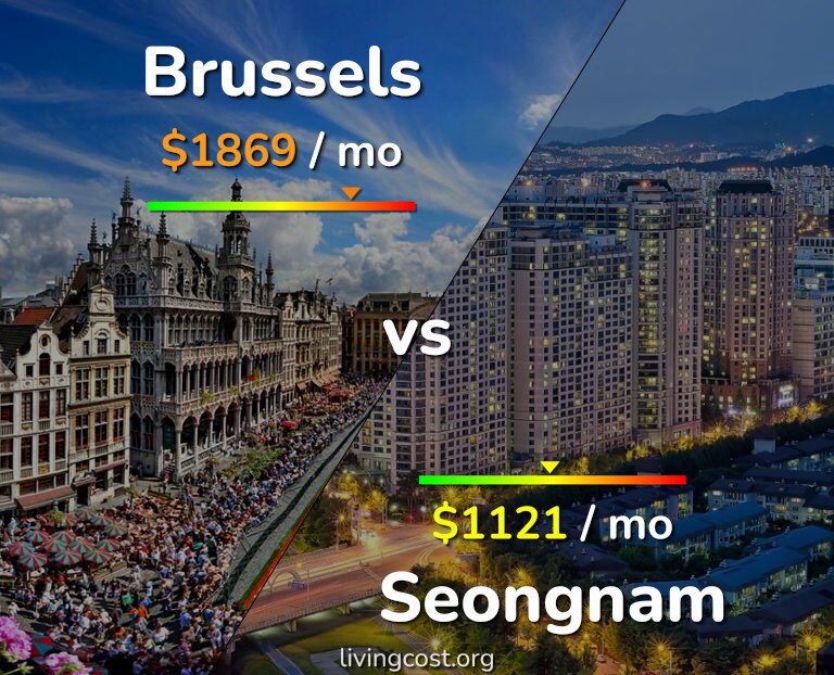 Cost of living in Brussels vs Seongnam infographic