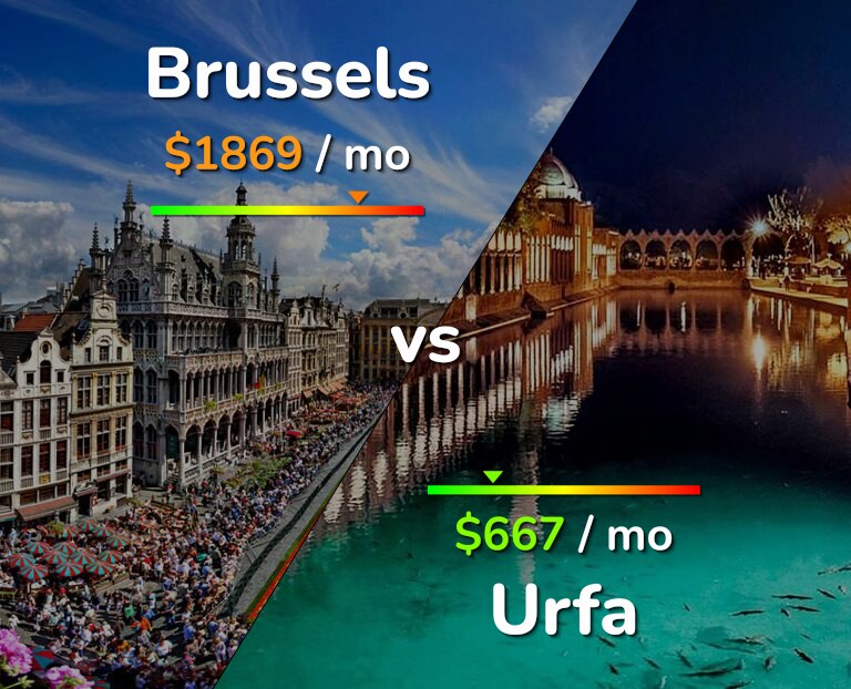 Cost of living in Brussels vs Urfa infographic
