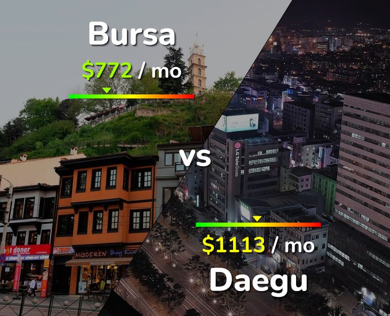 Cost of living in Bursa vs Daegu infographic
