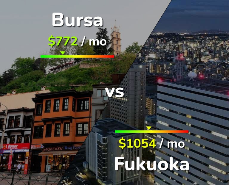 Cost of living in Bursa vs Fukuoka infographic