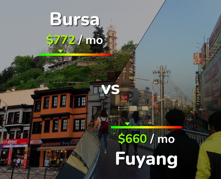 Cost of living in Bursa vs Fuyang infographic