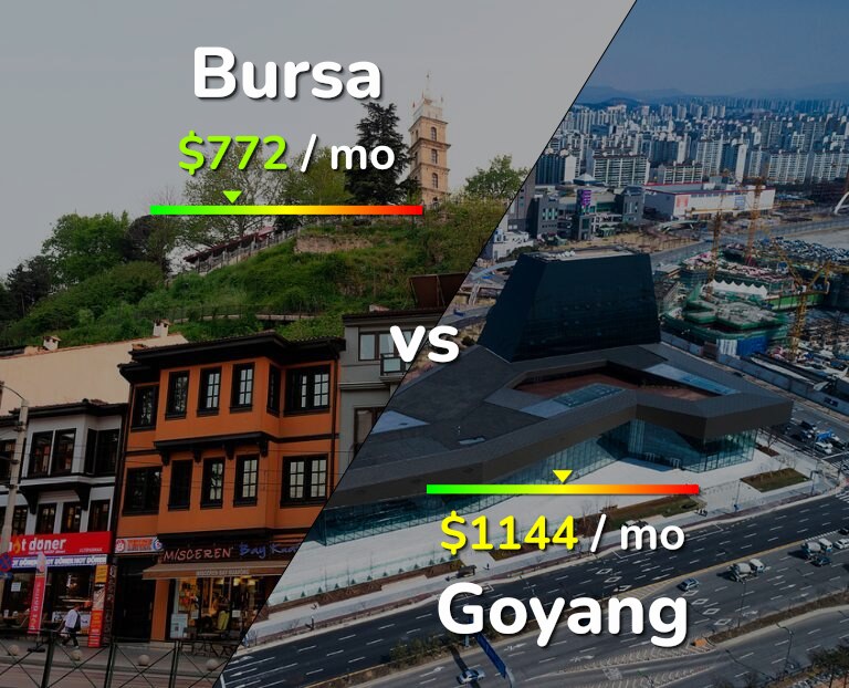 Cost of living in Bursa vs Goyang infographic