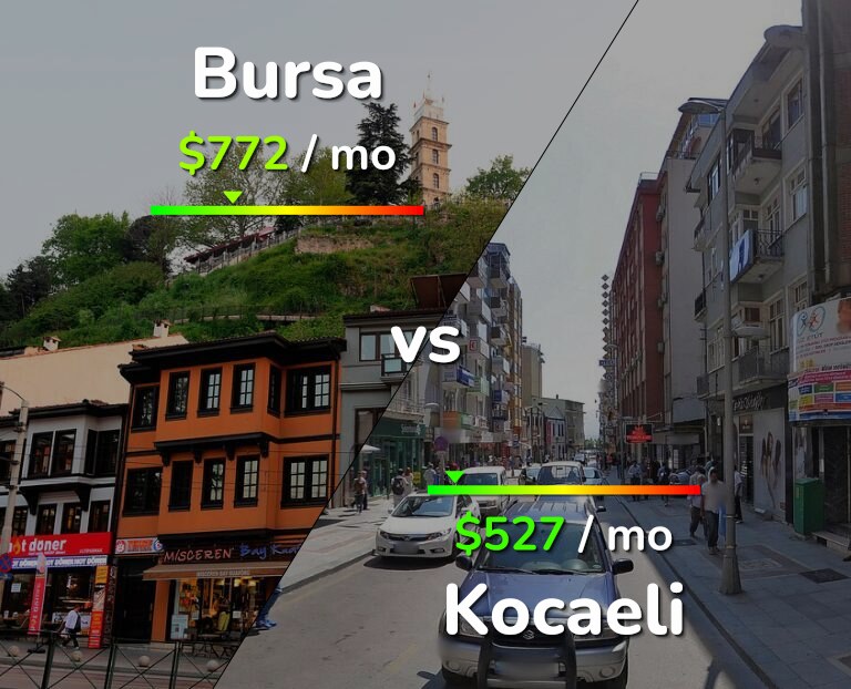 Cost of living in Bursa vs Kocaeli infographic