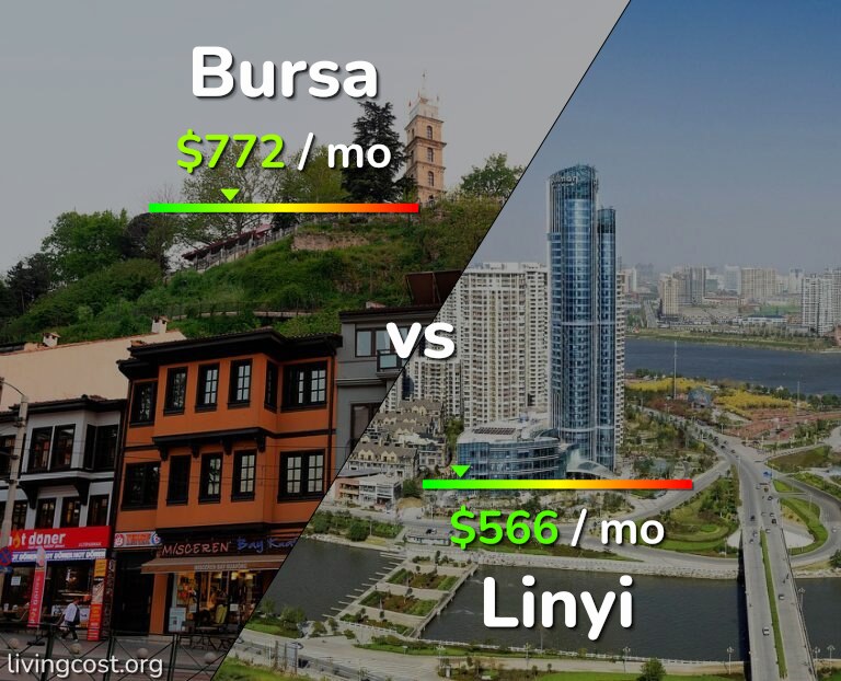 Cost of living in Bursa vs Linyi infographic
