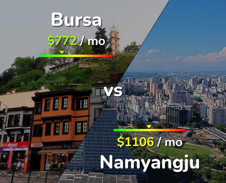 Cost of living in Bursa vs Namyangju infographic