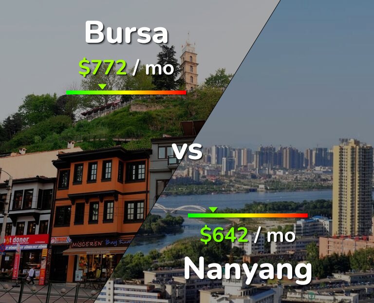 Cost of living in Bursa vs Nanyang infographic