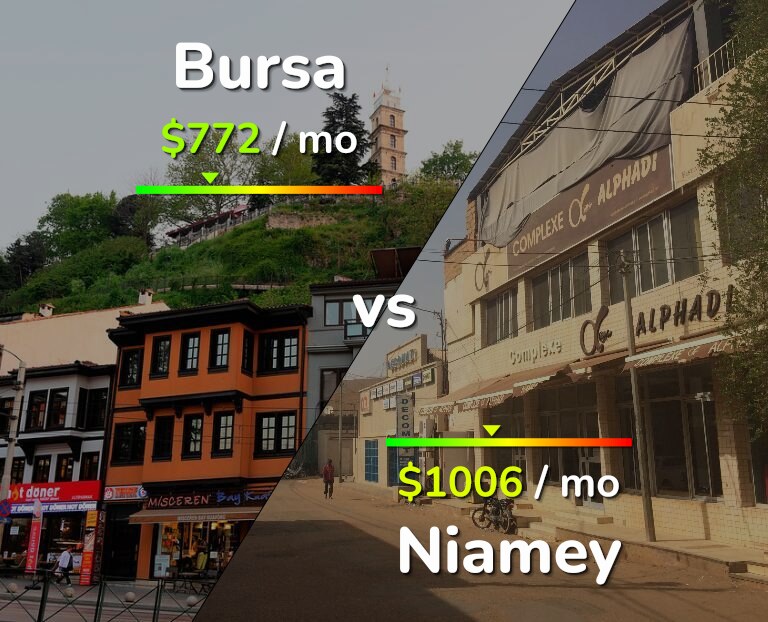 Cost of living in Bursa vs Niamey infographic