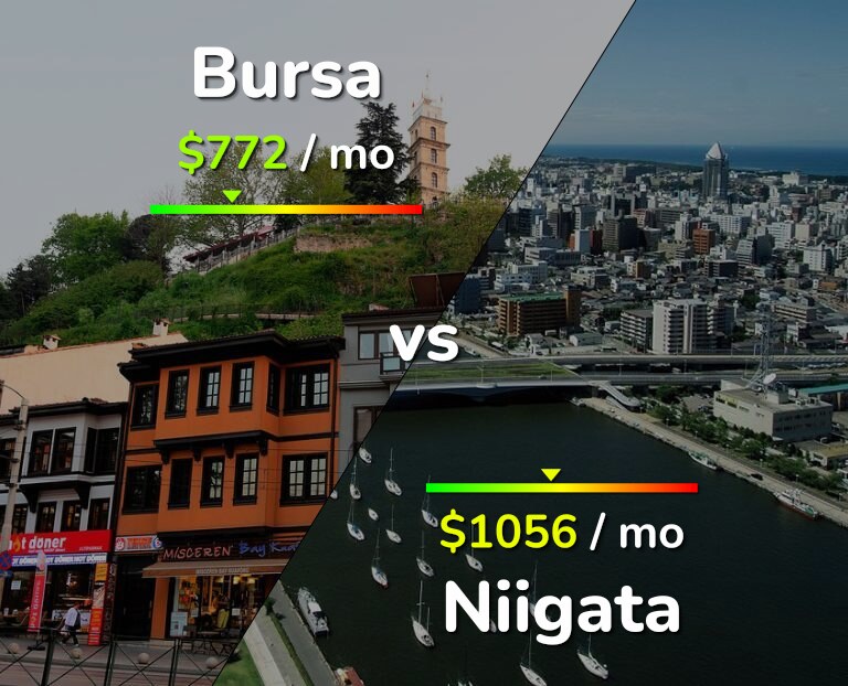 Cost of living in Bursa vs Niigata infographic