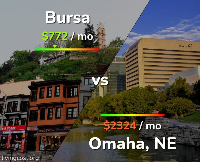 Cost of living in Bursa vs Omaha infographic