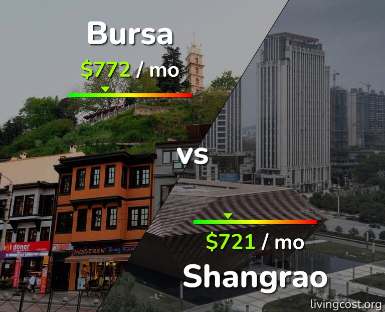 Cost of living in Bursa vs Shangrao infographic
