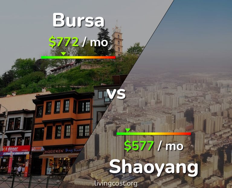 Cost of living in Bursa vs Shaoyang infographic