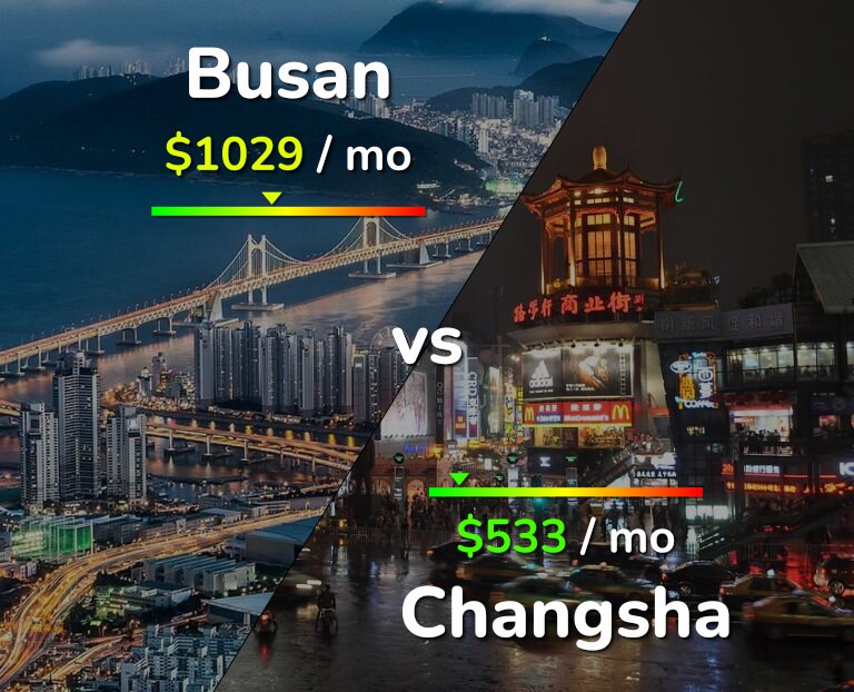 Cost of living in Busan vs Changsha infographic