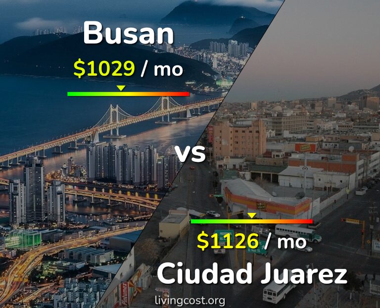 Cost of living in Busan vs Ciudad Juarez infographic