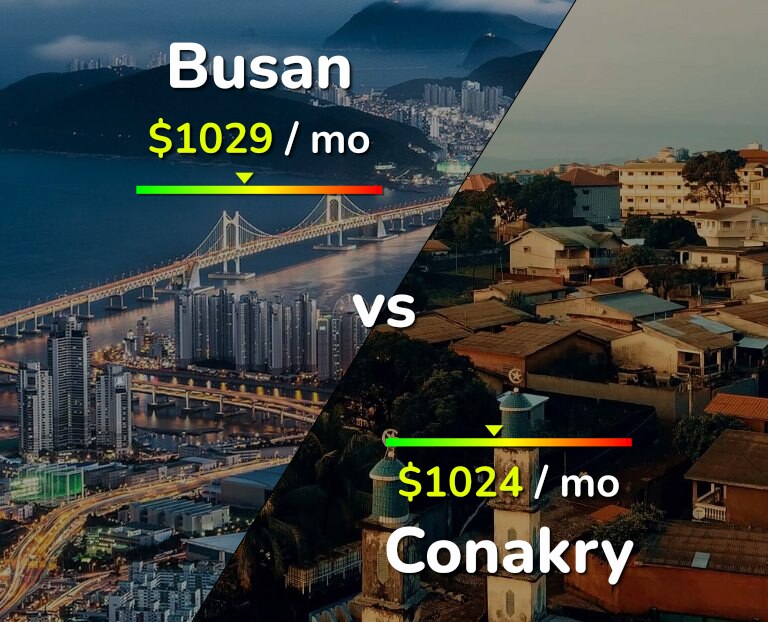 Cost of living in Busan vs Conakry infographic