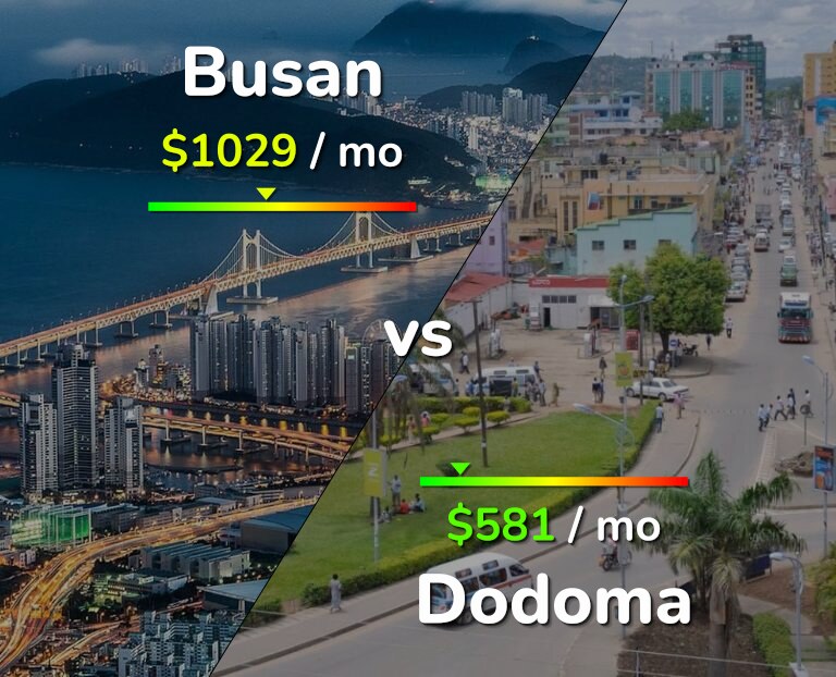 Cost of living in Busan vs Dodoma infographic