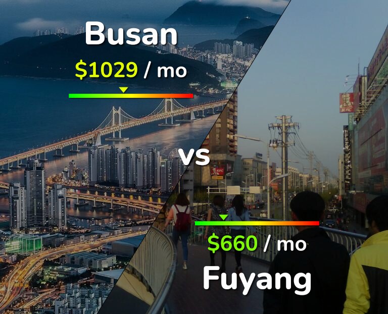 Cost of living in Busan vs Fuyang infographic