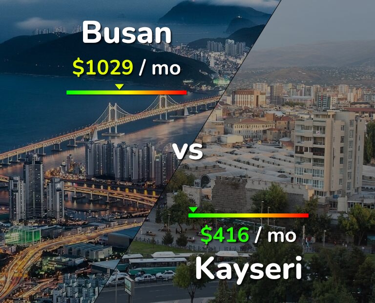 Cost of living in Busan vs Kayseri infographic