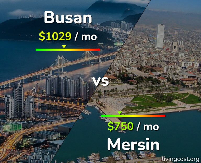 Cost of living in Busan vs Mersin infographic