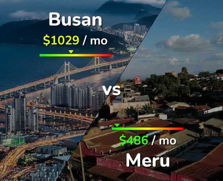 Cost of living in Busan vs Meru infographic
