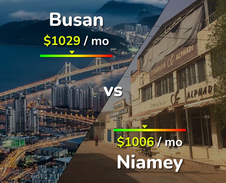 Cost of living in Busan vs Niamey infographic