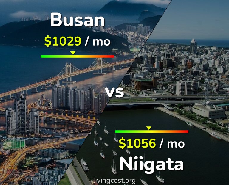 Cost of living in Busan vs Niigata infographic