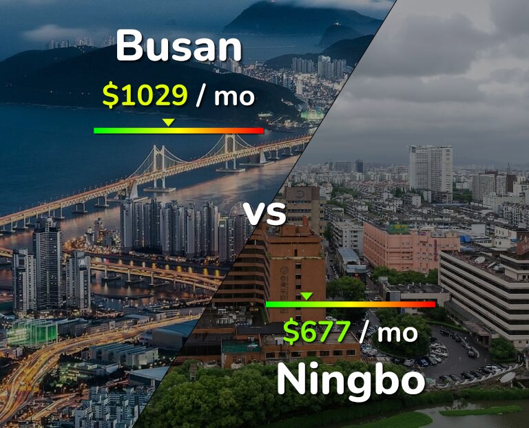 Cost of living in Busan vs Ningbo infographic