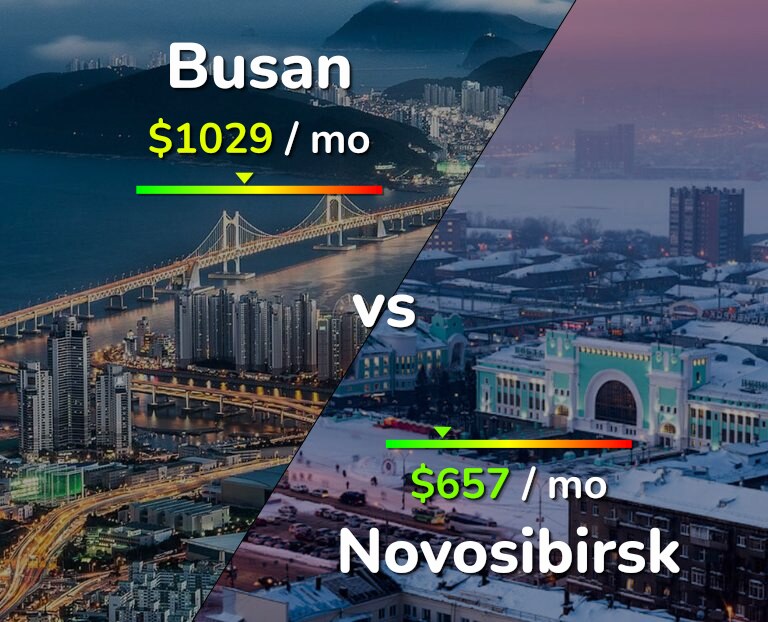 Cost of living in Busan vs Novosibirsk infographic