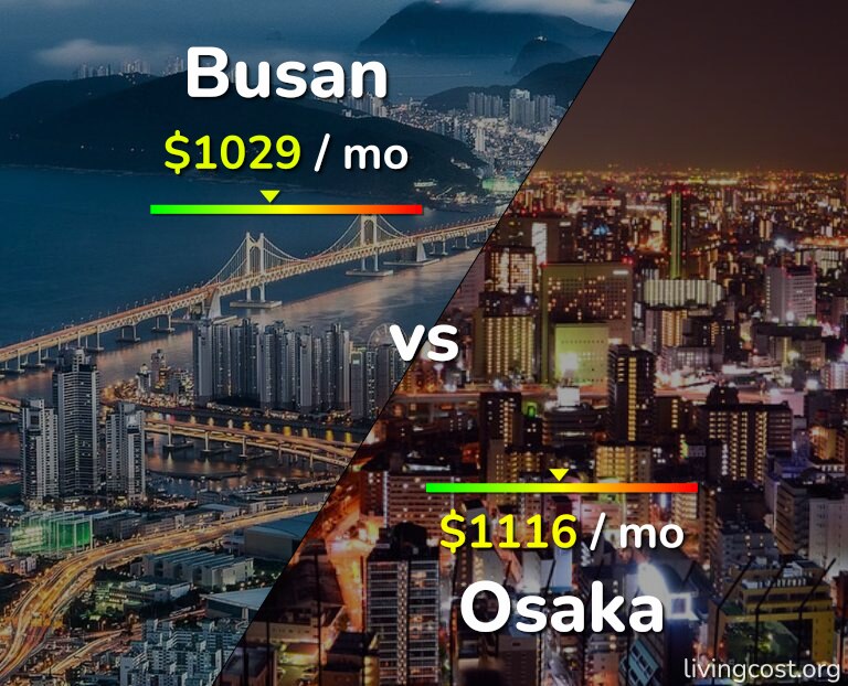 Cost of living in Busan vs Osaka infographic
