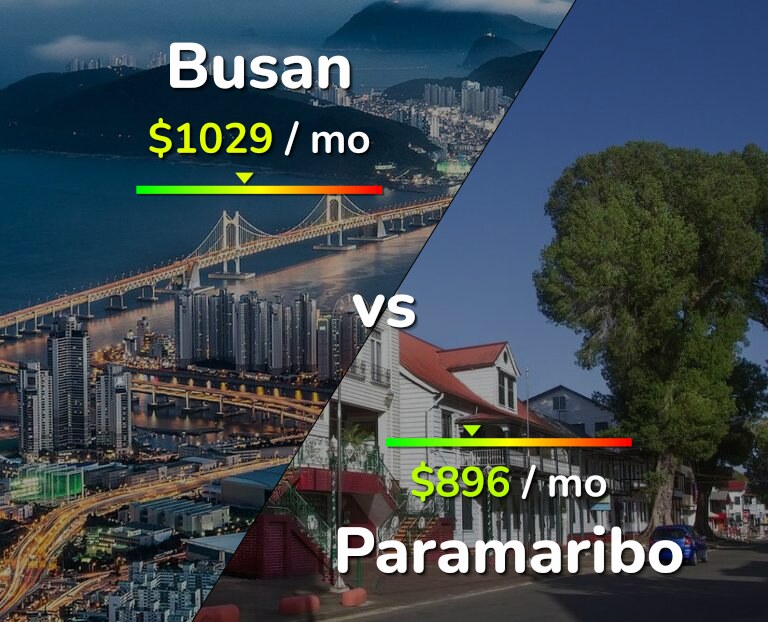 Cost of living in Busan vs Paramaribo infographic