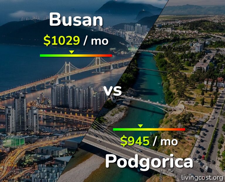 Cost of living in Busan vs Podgorica infographic