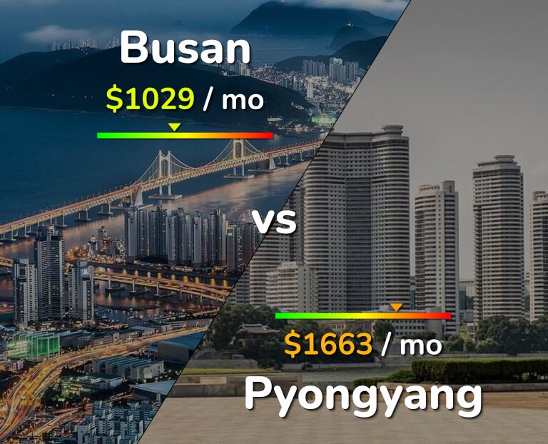 Cost of living in Busan vs Pyongyang infographic