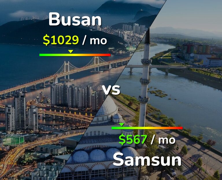 Cost of living in Busan vs Samsun infographic