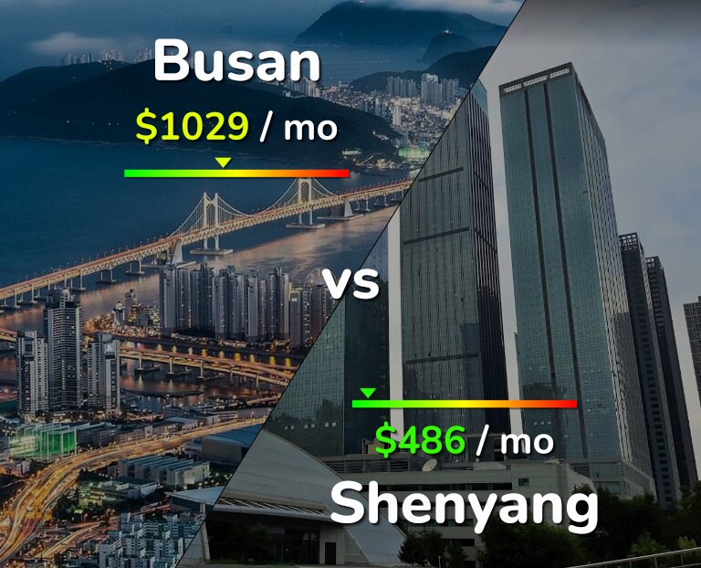 Cost of living in Busan vs Shenyang infographic