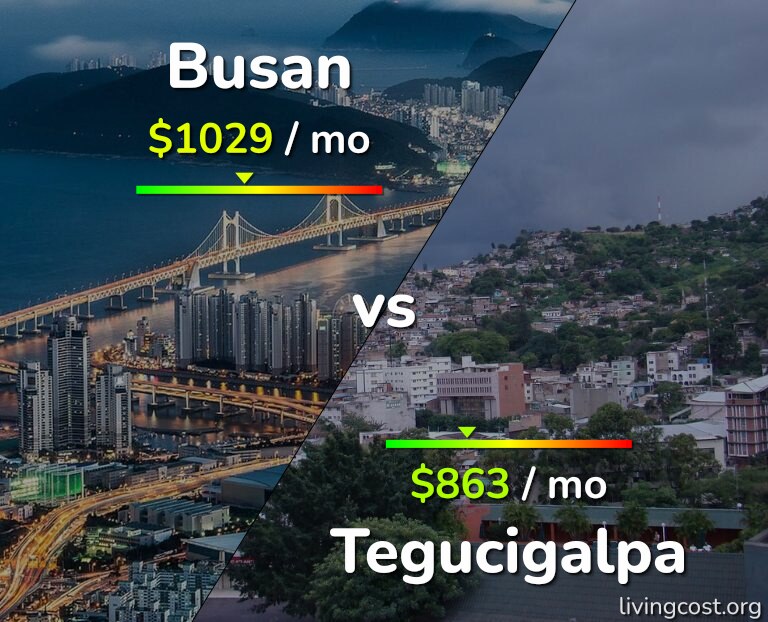 Cost of living in Busan vs Tegucigalpa infographic