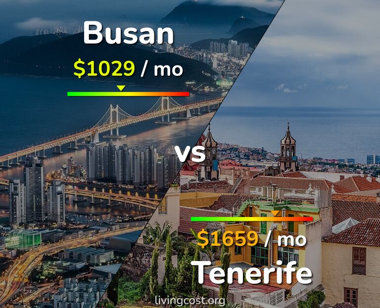 Cost of living in Busan vs Tenerife infographic