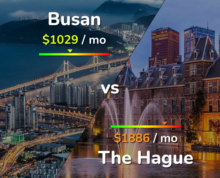 Cost of living in Busan vs The Hague infographic