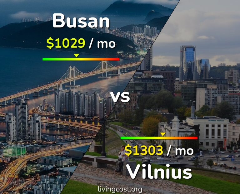 Cost of living in Busan vs Vilnius infographic