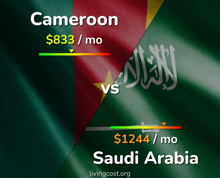 Cost of living in Cameroon vs Saudi Arabia infographic