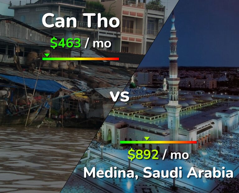 Cost of living in Can Tho vs Medina infographic