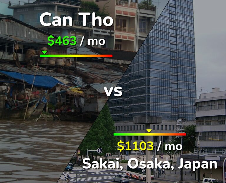 Cost of living in Can Tho vs Sakai infographic