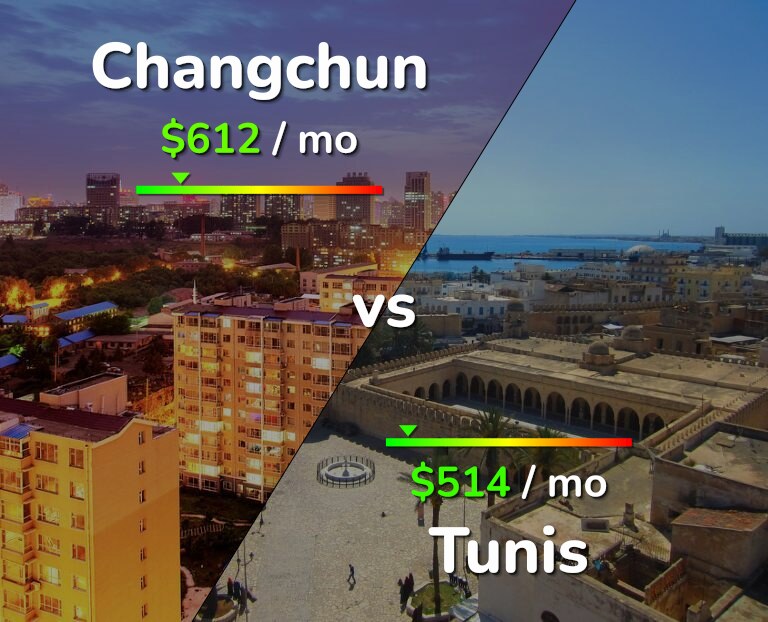 Cost of living in Changchun vs Tunis infographic