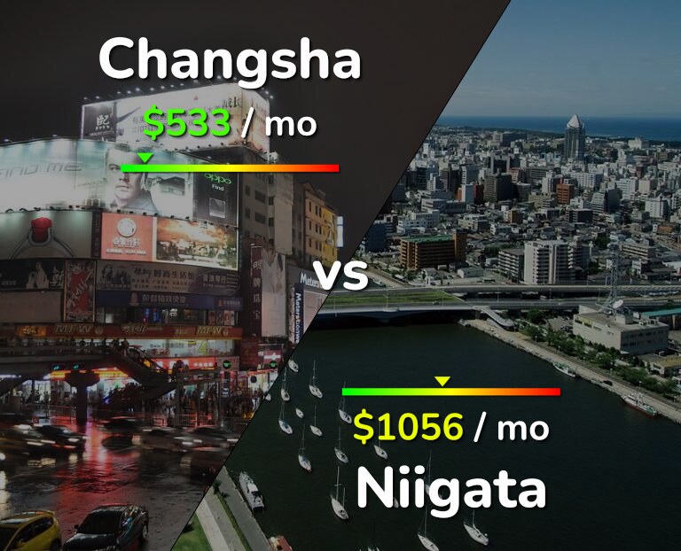 Cost of living in Changsha vs Niigata infographic