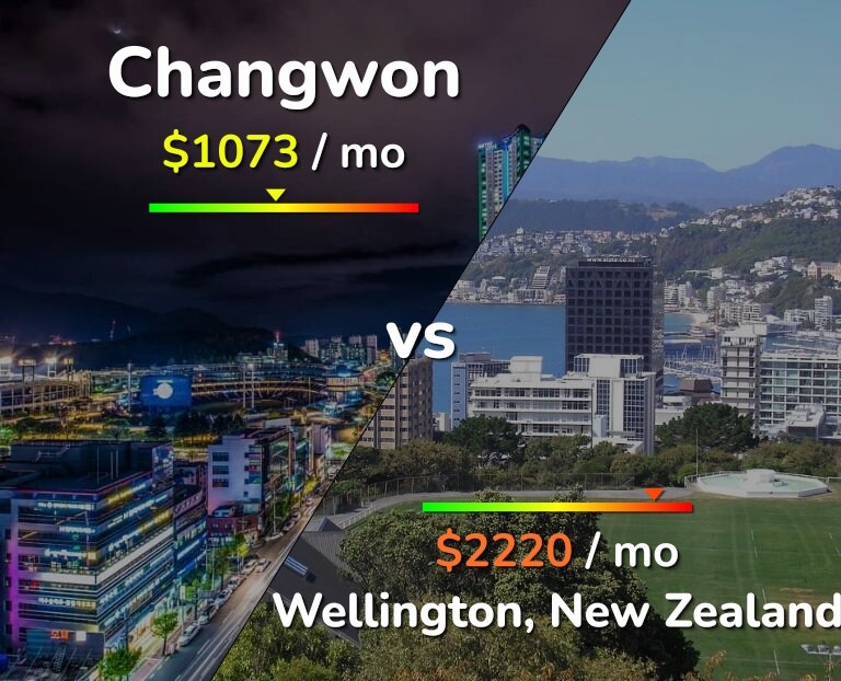 Cost of living in Changwon vs Wellington infographic