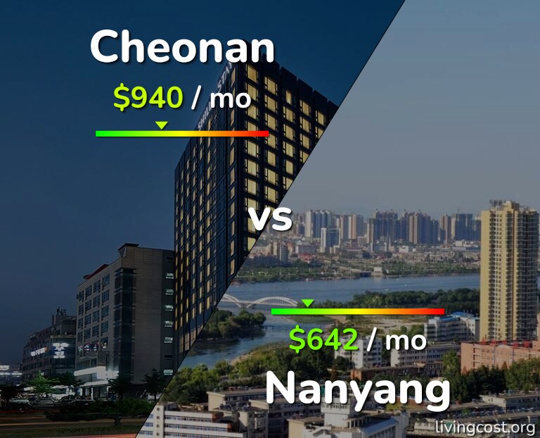 Cost of living in Cheonan vs Nanyang infographic