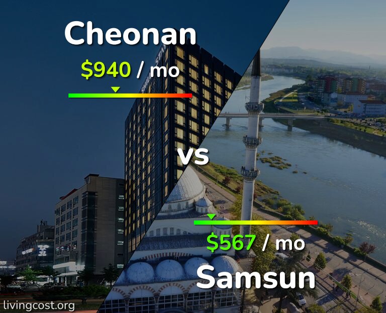 Cost of living in Cheonan vs Samsun infographic