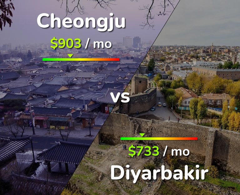 Cost of living in Cheongju vs Diyarbakir infographic