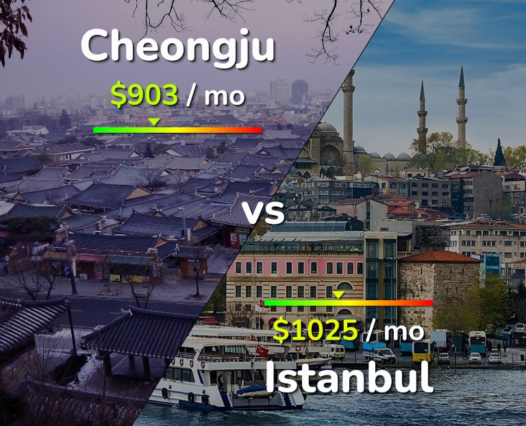 Cost of living in Cheongju vs Istanbul infographic
