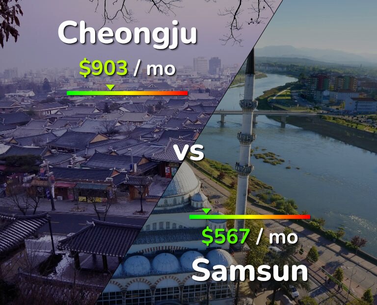 Cost of living in Cheongju vs Samsun infographic